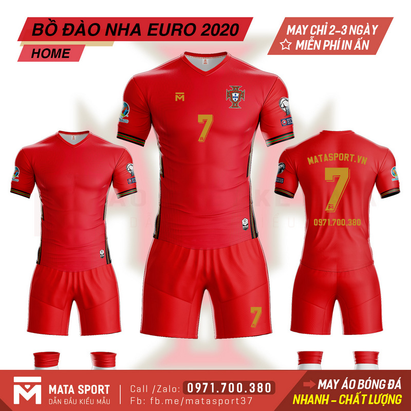 Áo Đấu Chính Thức Đội Tuyển Bồ Đào Nha Sân Nhà Mới Nhất Euro 2020