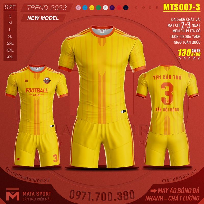 Áo bóng đá MATA MTS007-3 Không Logo Vừa Ra Mắt