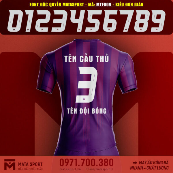 Tổng Hợp Mẫu Font Số Áo Bóng Đá MATASPORT MTF009 2023