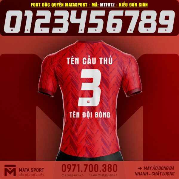 Mã Độc Quyền Font Số Áo Bóng Đá MATASPORT MTF012 2023