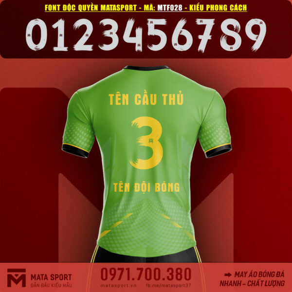 Mẫu Font Số MATASPORT MTF028 2023 Ấn Tượng