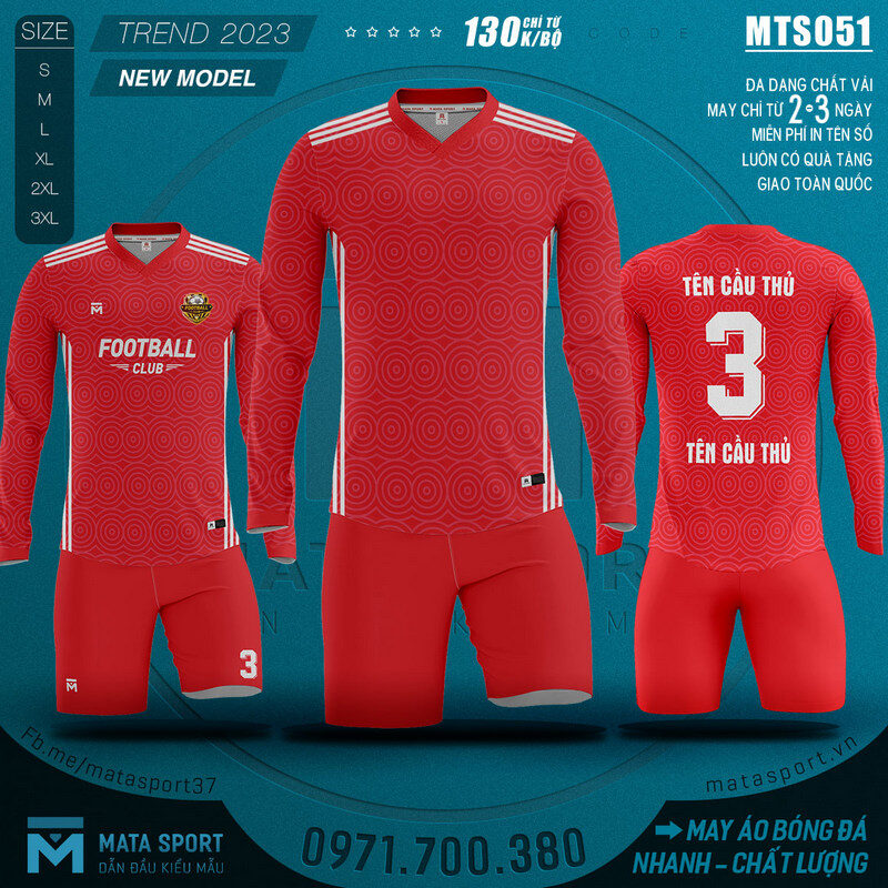 Bộ Siêu Phẩm Áo Bóng Đá Đỏ Đậm Dài Tay Thiết Kế Đẹp Giá Rẻ MST051 được chào bán tại Shop Mata Sport. Với nhiều mẫu áo bóng đá tự thiết kế đẹp khác. Giá cả hấp dẫn nhất trên thị trường.