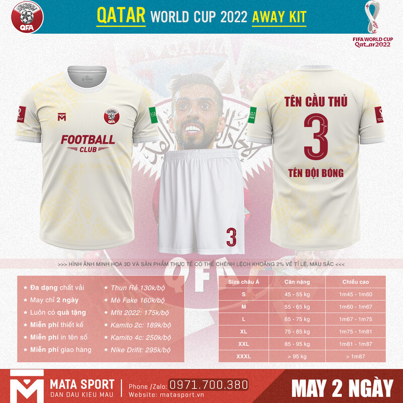 Áo Bóng Đá Qatar Sân Nhà Bảng A World Cup 2022 Ấn Tượng Nhất