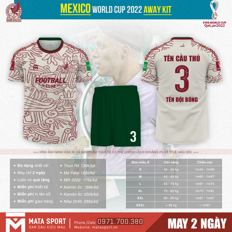 Áo bóng đá Mexico sân khách bảng C World Cup 2022