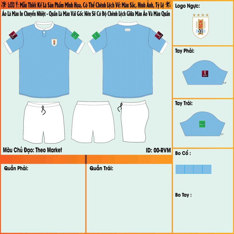 Áo bóng đá Uruguay sân nhà bảng H World Cup 2022 là bộ trang phục đang hót hít nhất trên thị trường năm nay. Siêu phẩm được phân phối độc quyền tại shop Mata Sport.