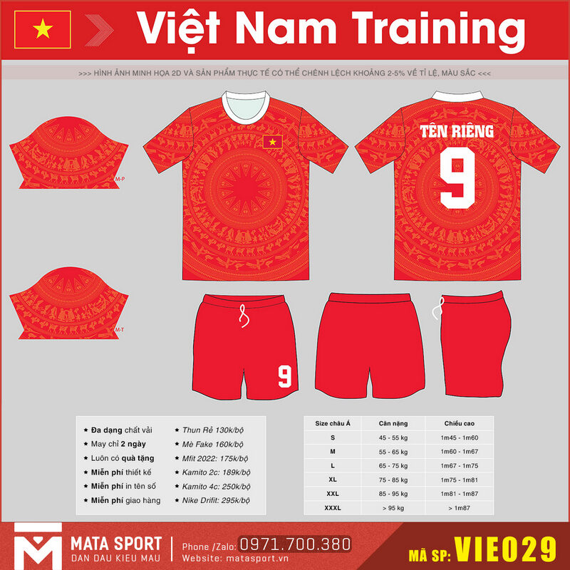 Maket 2D áo đội tuyển Việt Nam VIE029