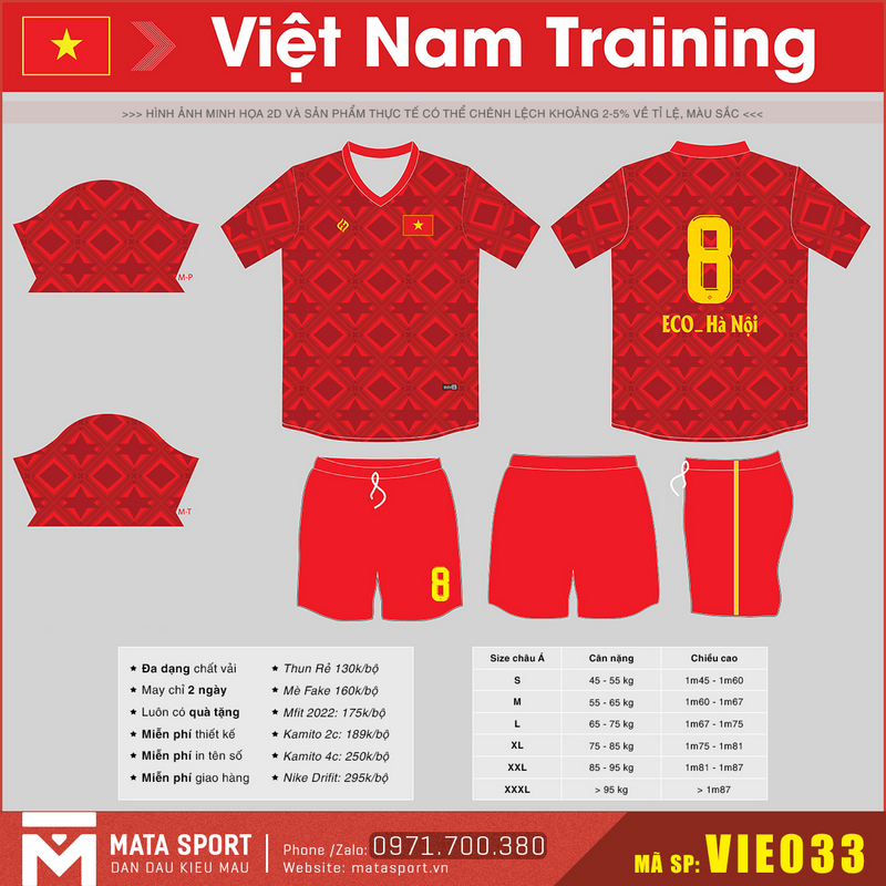 Maket 2D Áo Đội Tuyển Việt Nam VIE033 Training