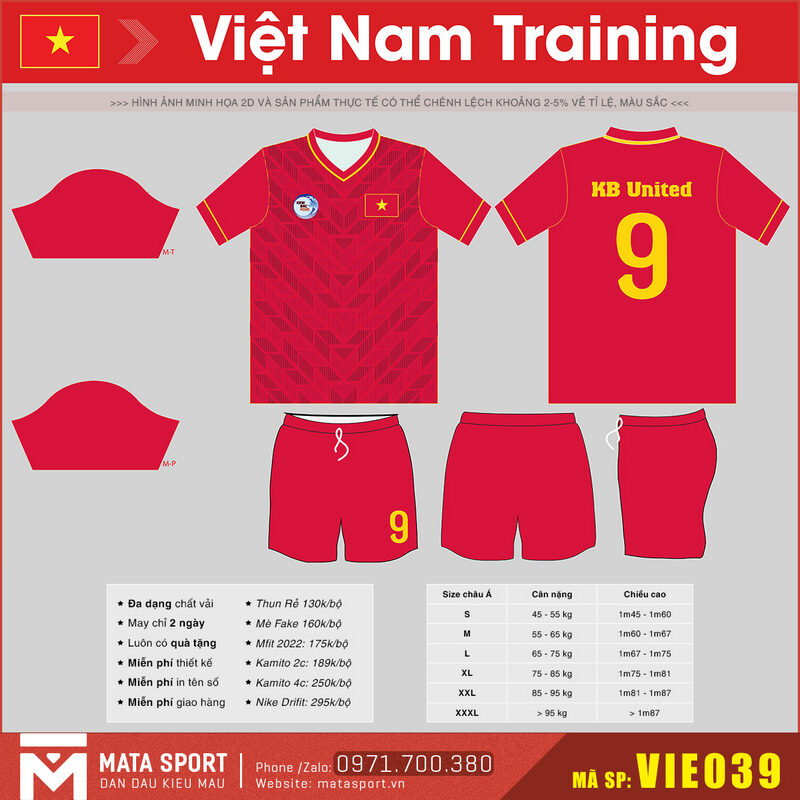 Maket 2D Áo Đội Tuyển Việt Nam VIE039 Training