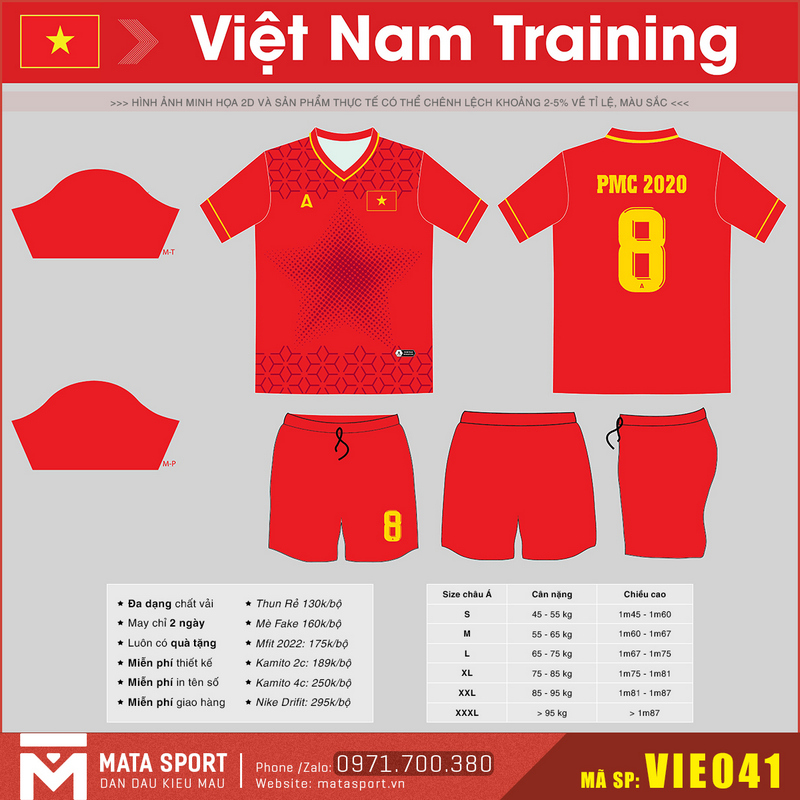 Maket 2D Áo Đội Tuyển Việt Nam VIE041 Training