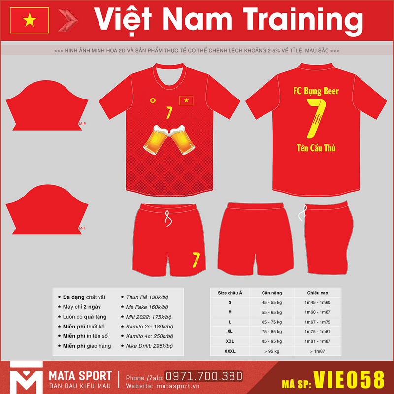 Maket 2D Áo Đội Tuyển Việt Nam VIE058 Training