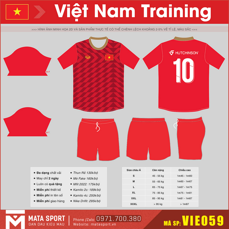 Maket 2D Áo Đội Tuyển Việt Nam VIE059 Training