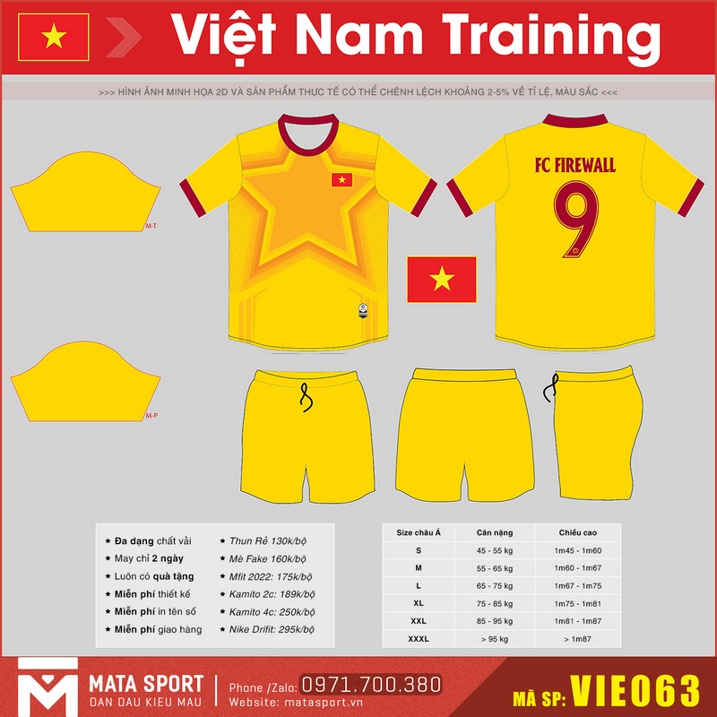 Maket 2D Áo Đội Tuyển Việt Nam VIE063 Training