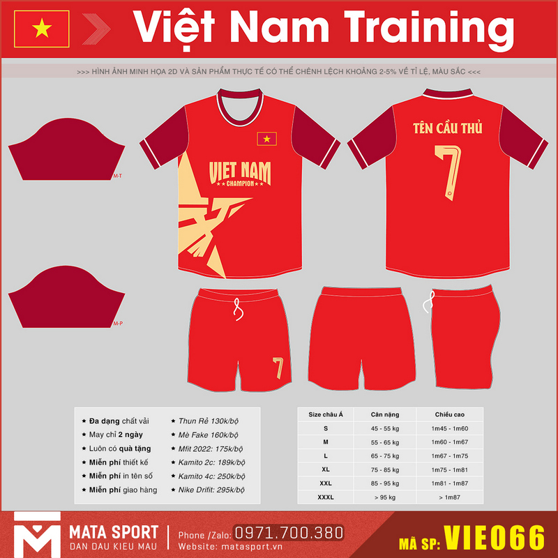 Maket 2D Áo Đội Tuyển Việt Nam VIE066 Training