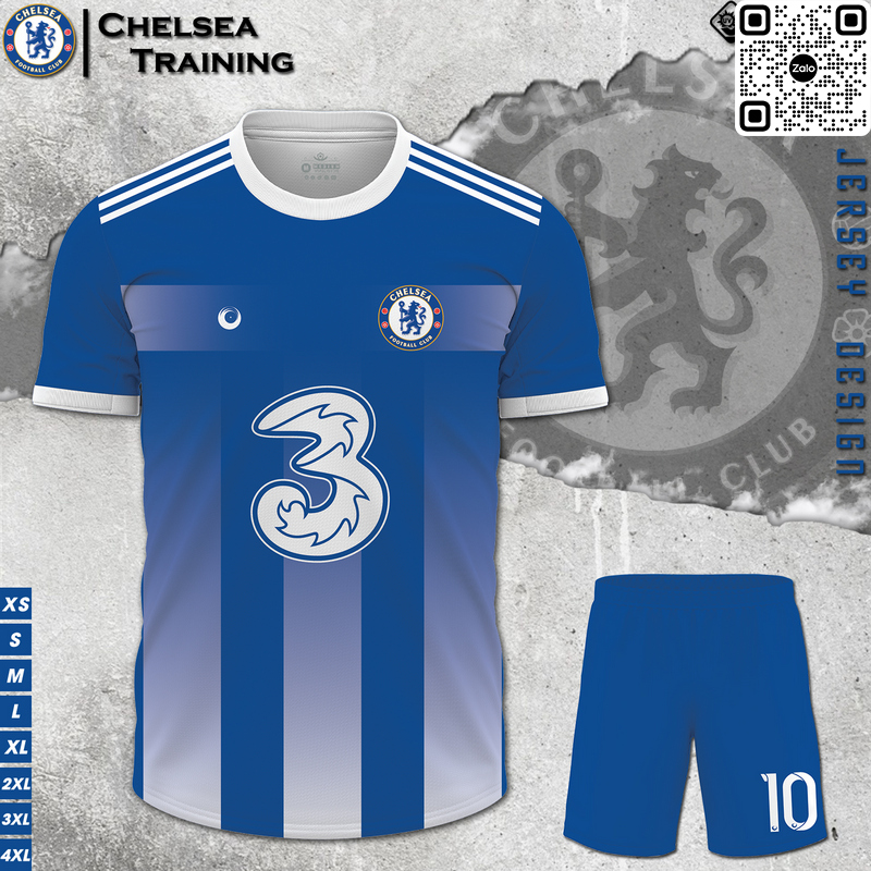 Mẫu áo đá bóng clb Chelsea training thiết kế