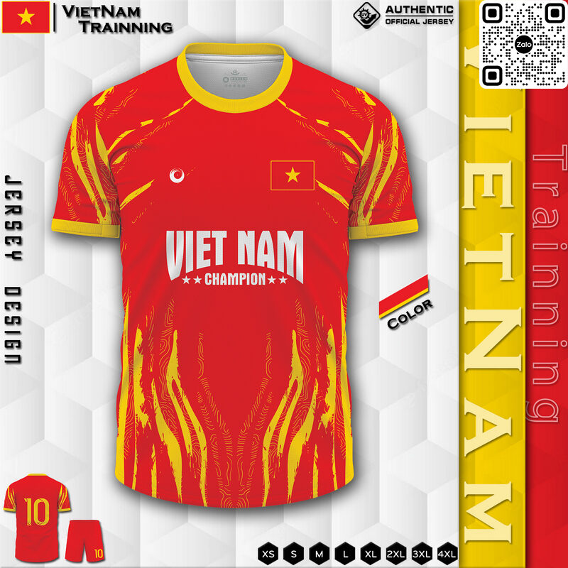 Mẫu áo bóng đá đội tuyển VietNam training màu đỏ