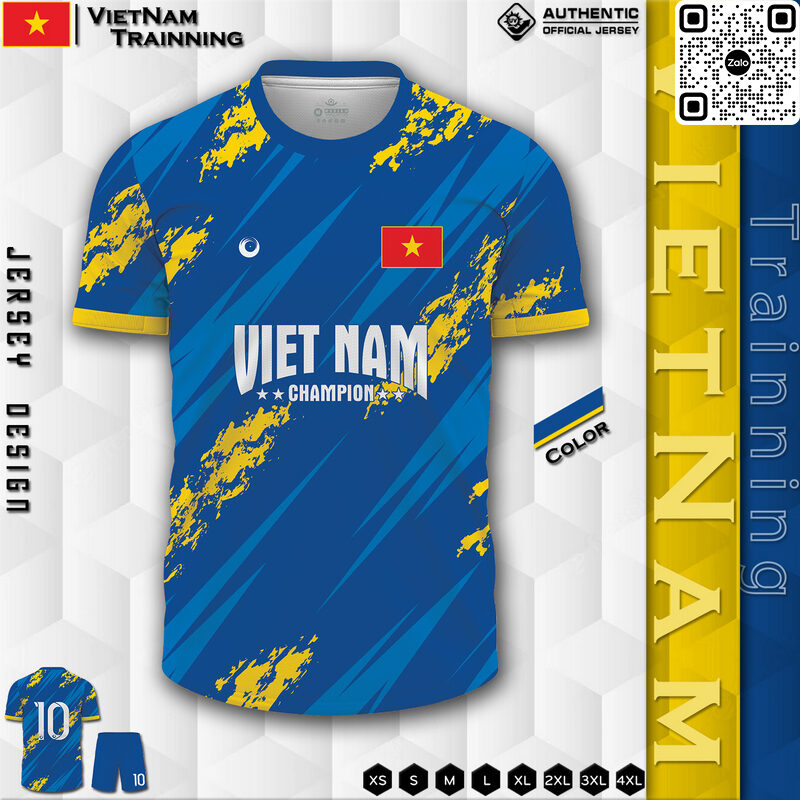 Mẫu áo đá banh đội tuyển VietNam training màu xanh bích