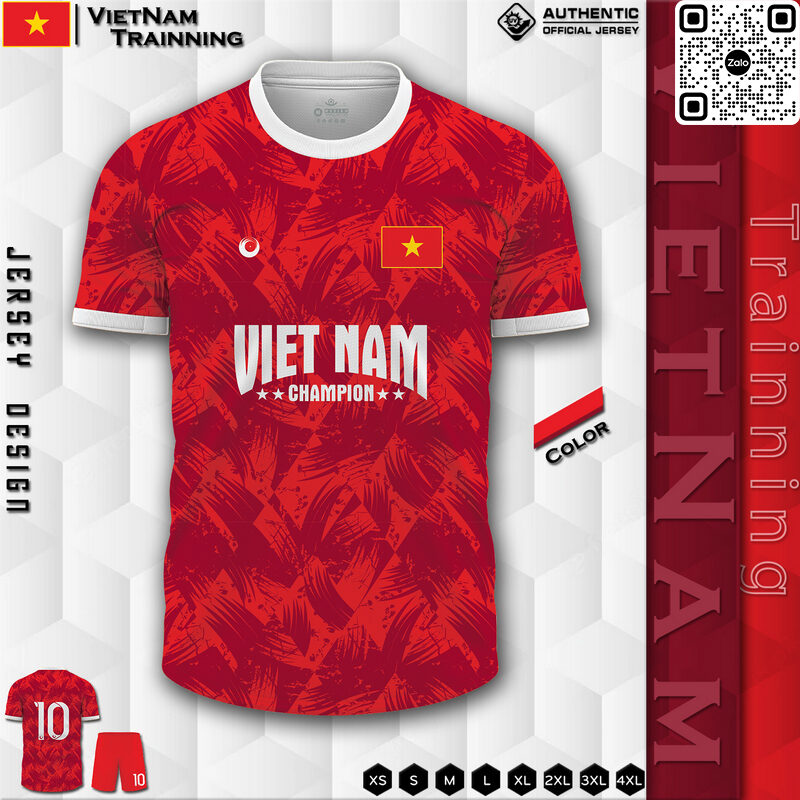 Mẫu áo bóng đá đội tuyển VietNam training màu đỏ đô