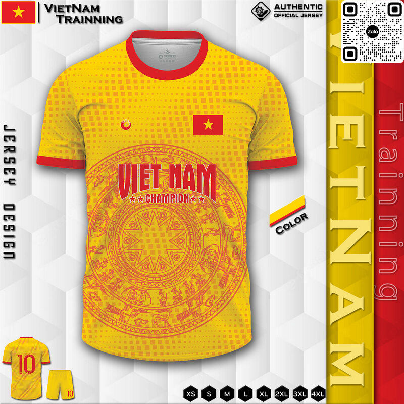 Mẫu áo đấu đội tuyển Việt Nam màu vàng