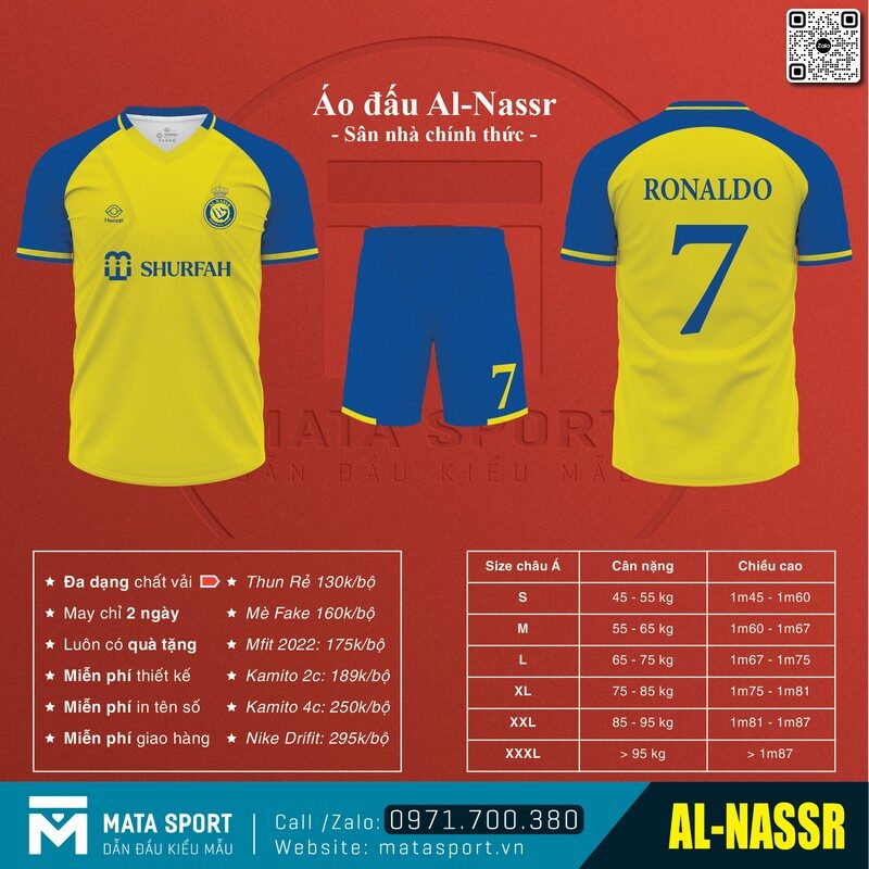 Mẫu áo đấu CLB Al-Nassr sân nhà