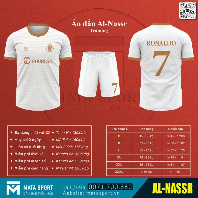 Mẫu áo đá bóng CLB Al-Nassr training đẹp