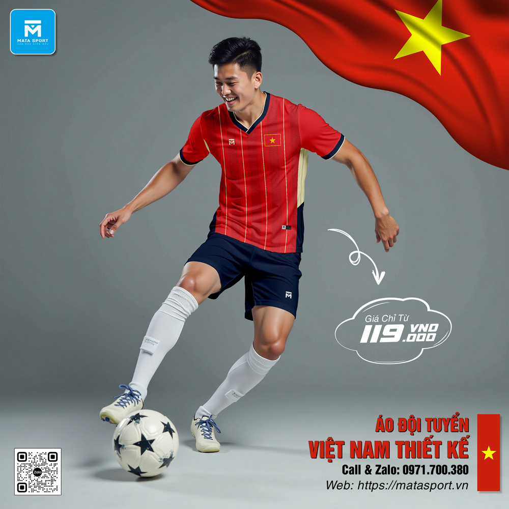 Áo đội tuyển Việt Nam thiết kế màu đỏ phối tím than